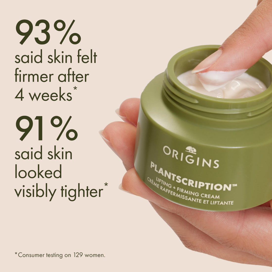 Origins Plantscription Lifting + Firming Peptide Moisturizer | Anti Aging Face Cream | Visibly Smooths Fine Lines and Wrinkles | With Peptide & Rice Extract, 1.7 Fl Oz