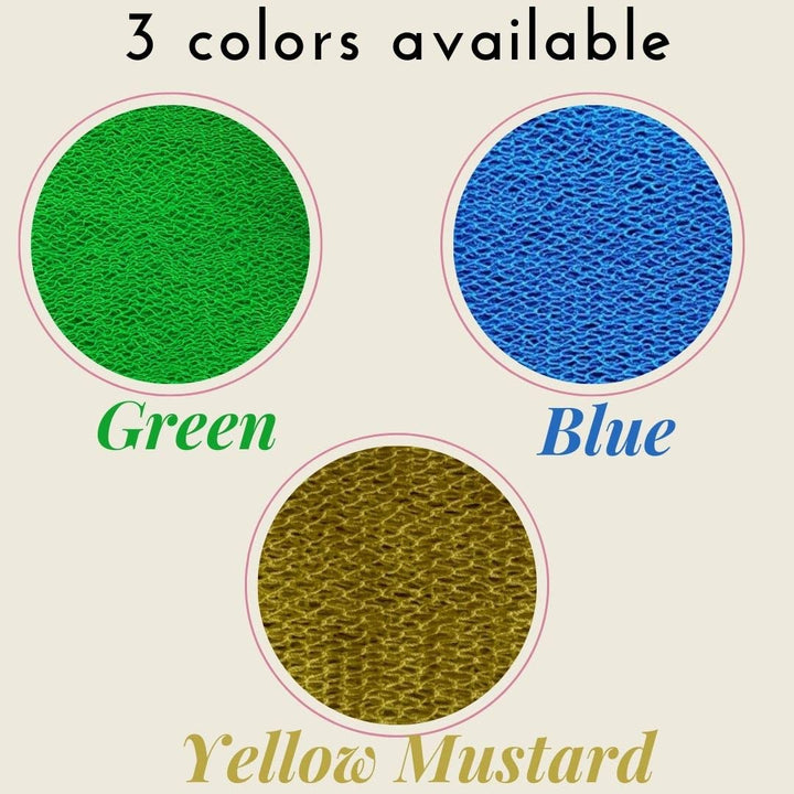 African Exfoliating Net, Sponge, Bath, Body Wash, Back Scrubber, Shower, Long, Stretchable (Green)