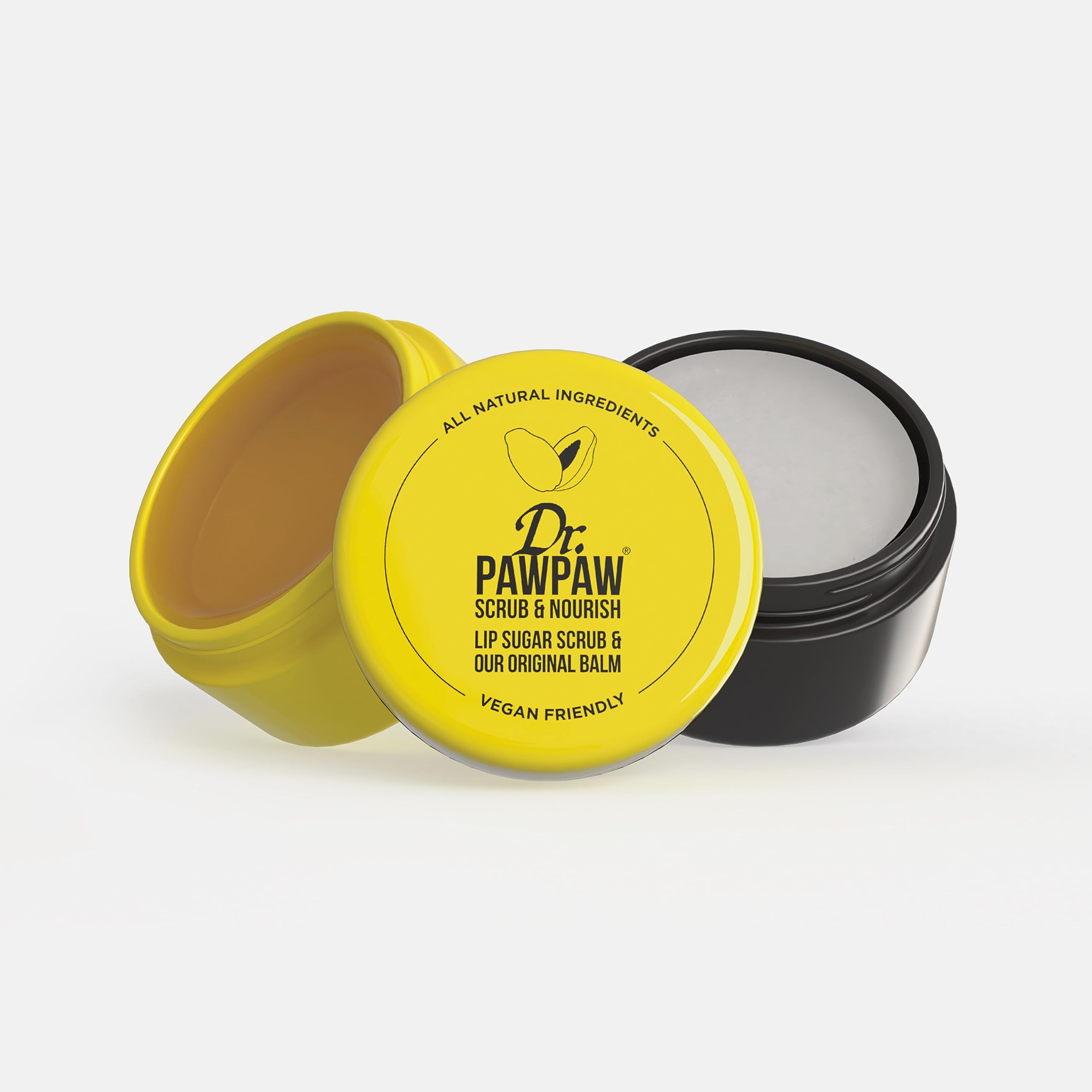 Dr. PAWPAW - Scrub & Nourish Duo Pot | 2 In 1 Lip Sugar Scrub & Balm | Gentle Exfoliation & Lip Moisturizer (Single)