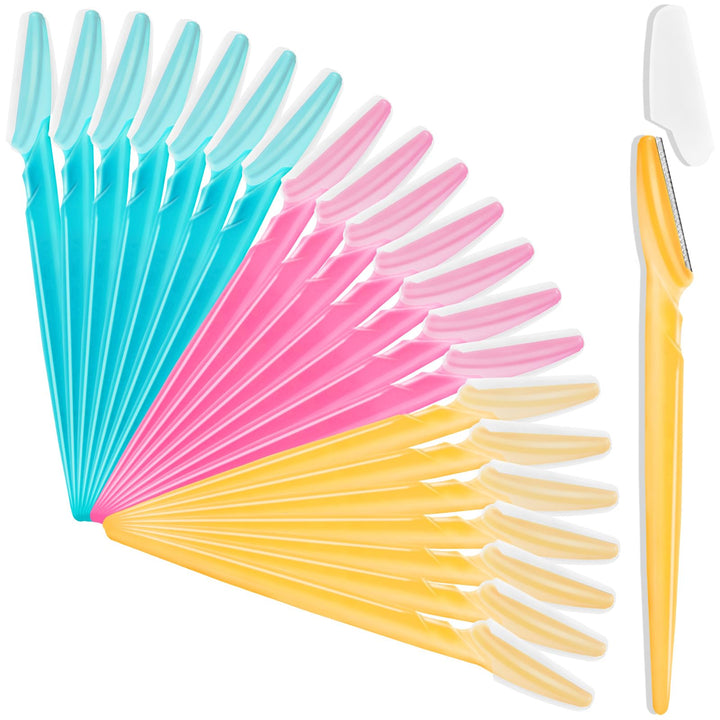 21 Pcs Eyebrow Razor, Multipurpose Exfoliating Dermaplaning Tool for Face, Facial and Eyebrow Shaper with Precision Cover for Women Men, Easy to Use