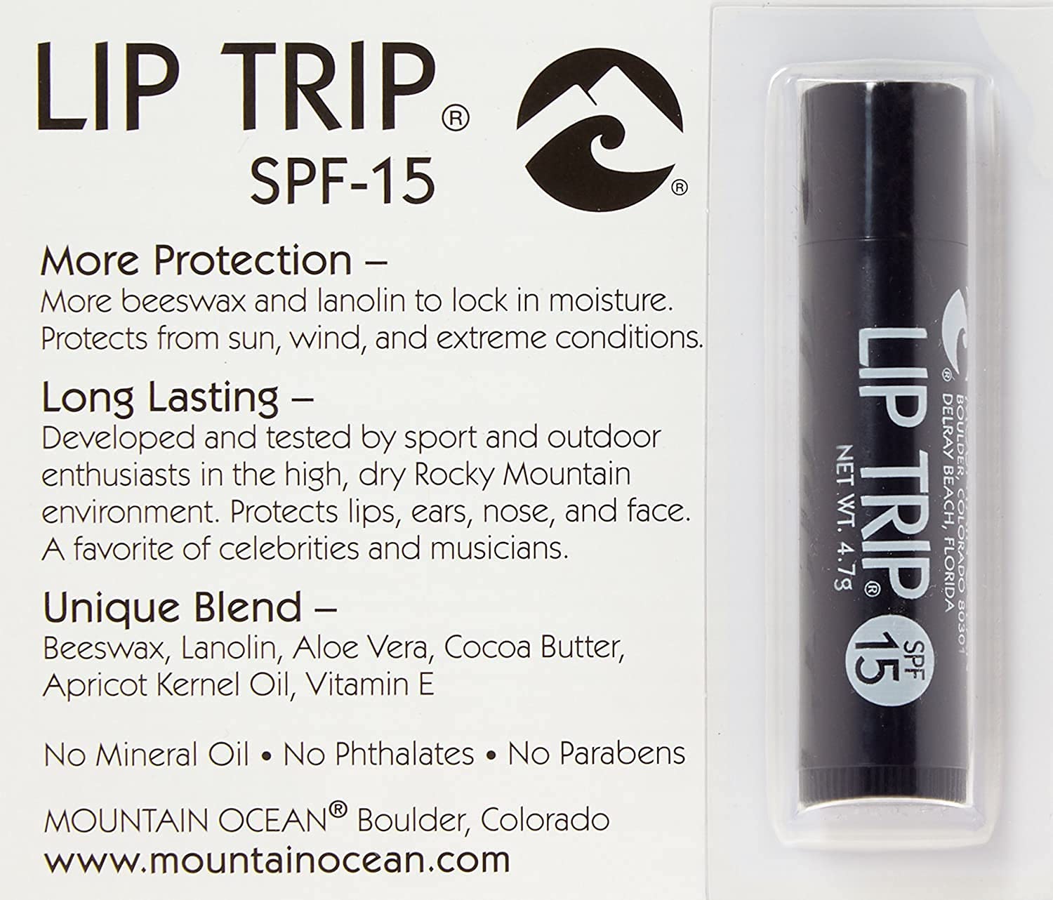 Mountain Ocean Lip Trip Spf 15, 0.165 Ounce - 12 Per Case.
