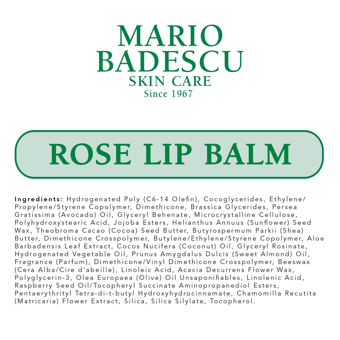 Mario Badescu Moisturizing Rose Lip Balm for Dry Cracked Lips, Infused with Coconut Oil and Shea Butter, Ultra-Nourishing Care for Soft, Smooth, and Supple Feel, 0.35 Oz