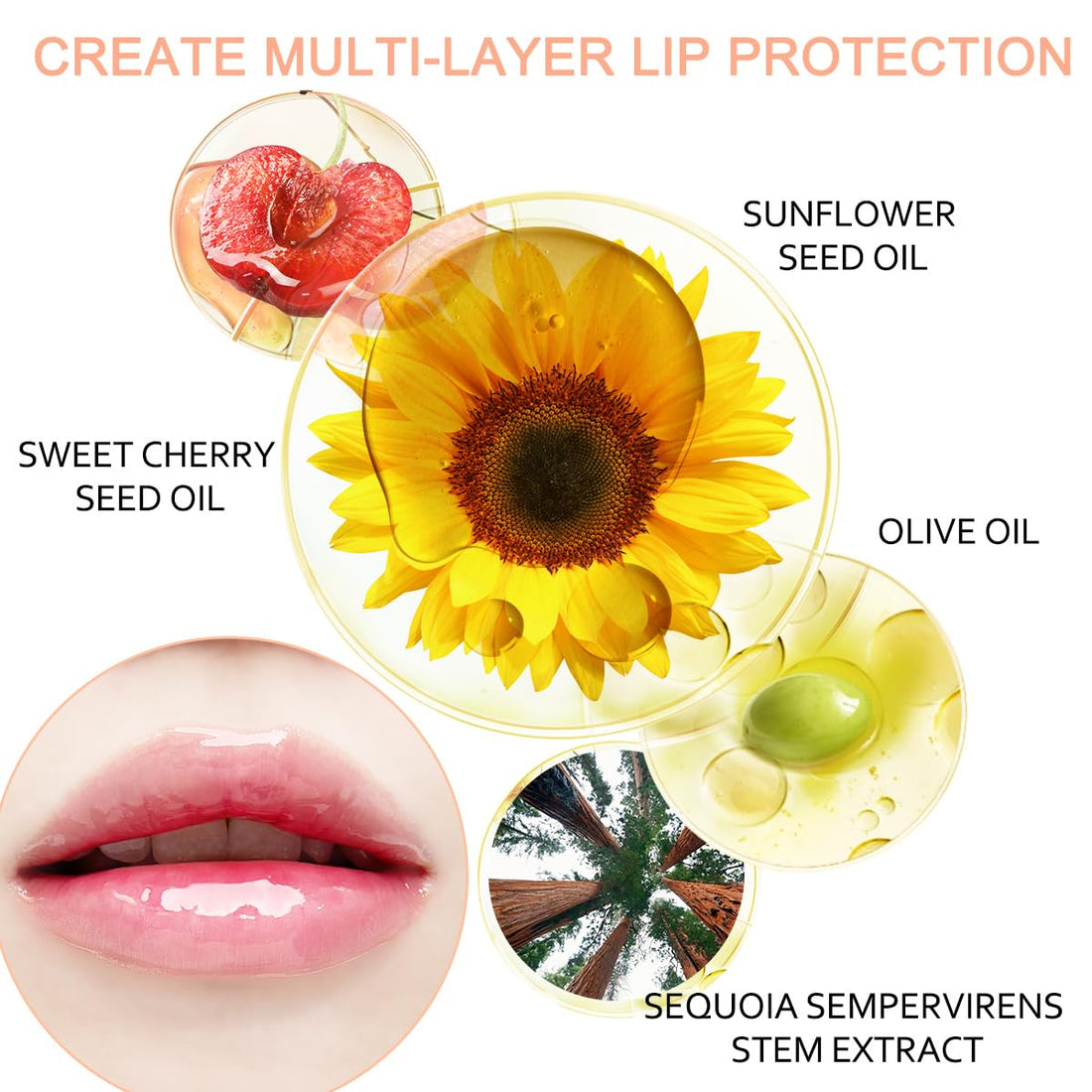 Bowitzki Color Changing Lip Oil Lip Glow Gloss Hydrating Transparent Tinted Nourishing Long Lasting Lip Balm Care Moisturizing Repairing Lightening Lip Lines Blue Lotus Tocopherol Squalane (Peach)
