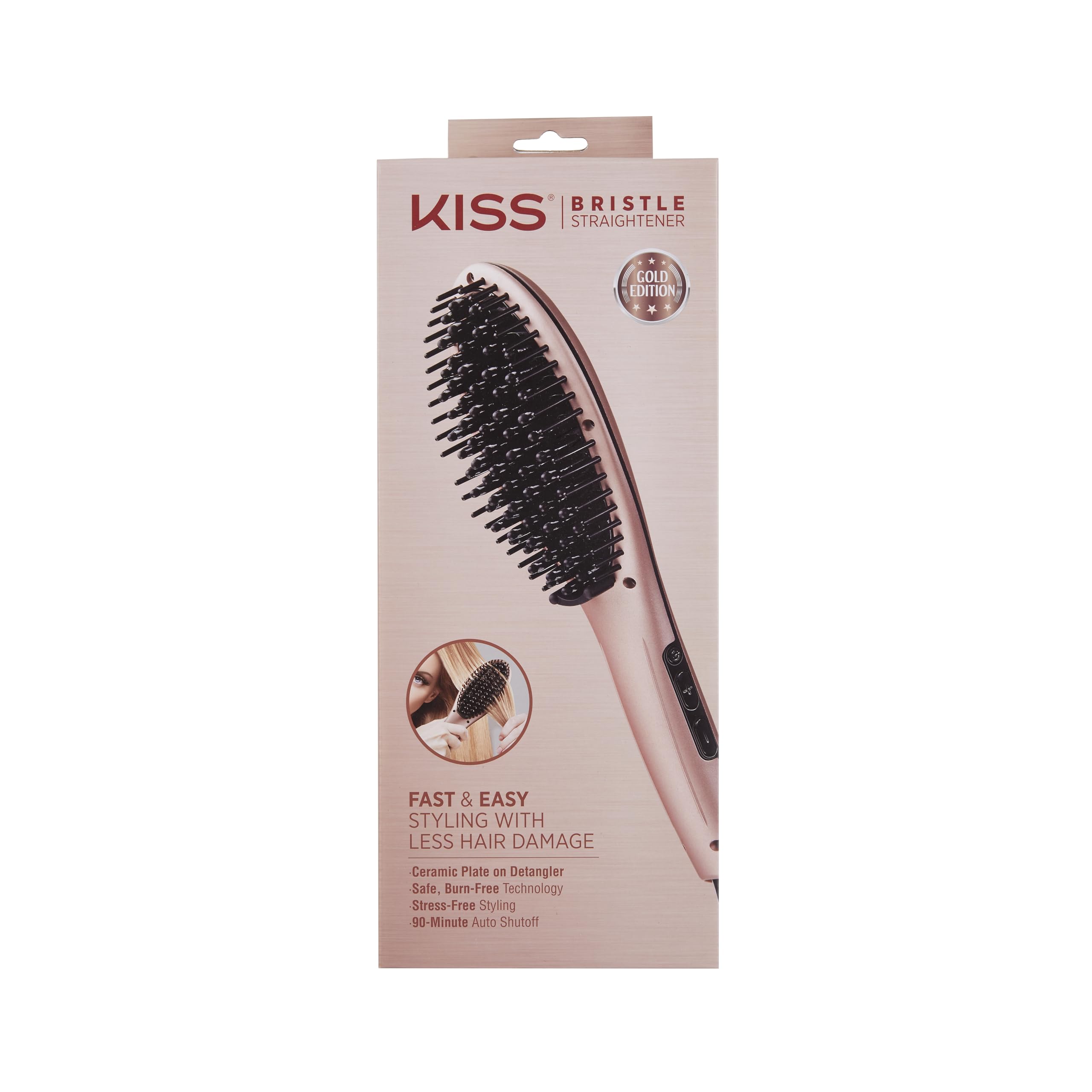 Kiss Products Gold Edition Bristle Straightener