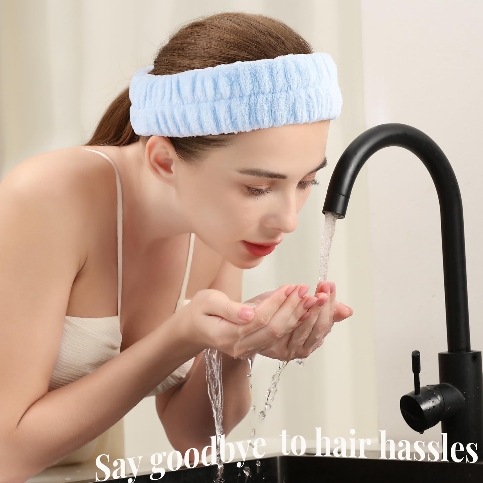 Teenitor Spa Headband, Fluffy Facial 3 Pieces Makeup Headband for Washing Face, Skin Care