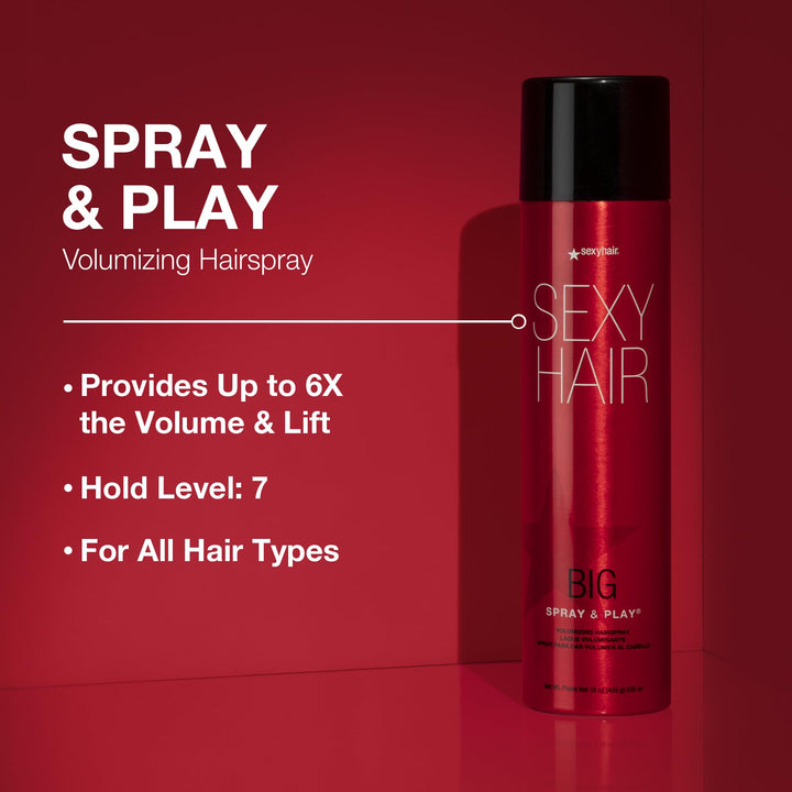 SexyHair Big Spray & Play Volumizing Hairspray, 10 oz.