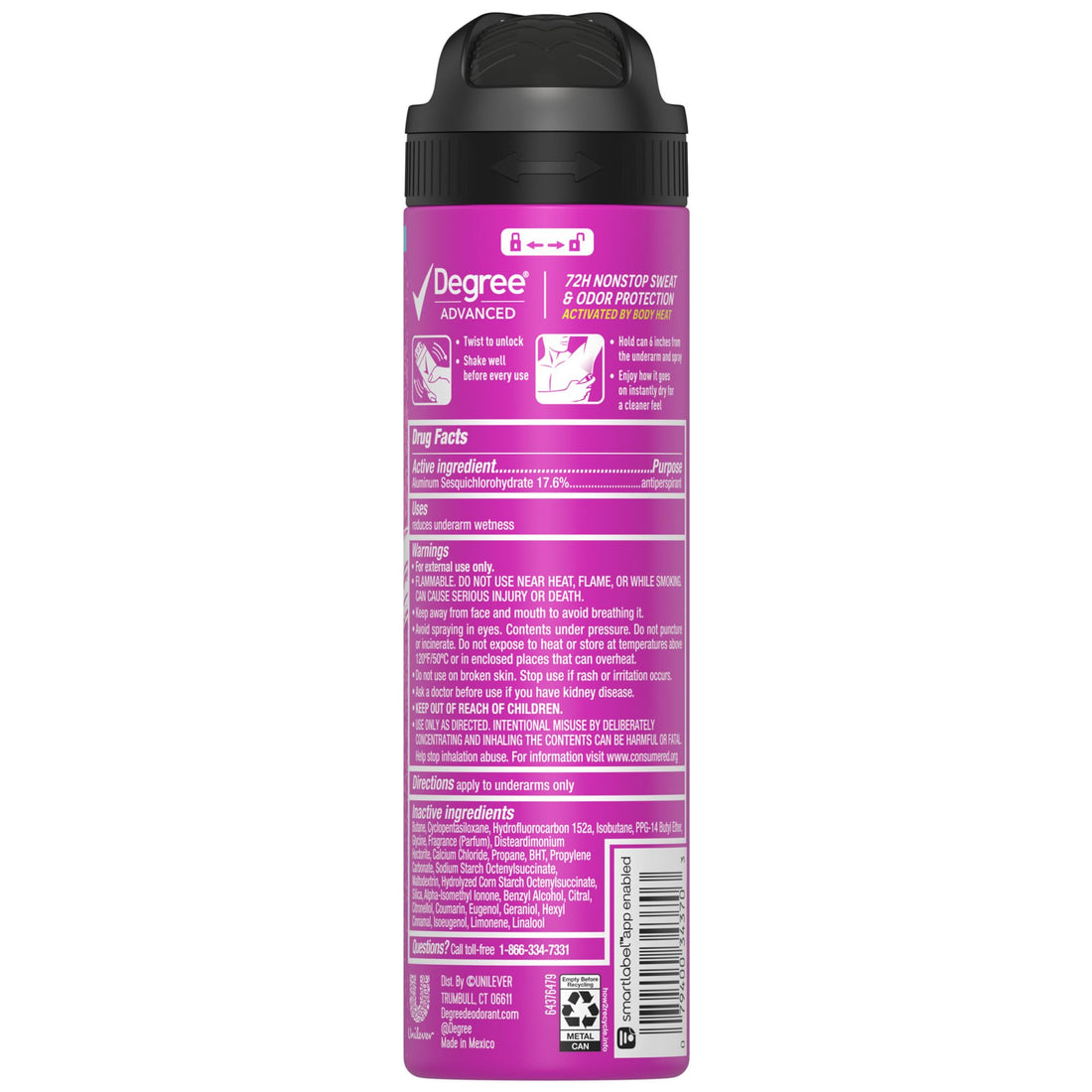 Degree Men’s Antiperspirant Deodorant Spray, Cool Rush, 4-Pack – Giannis Antetokounmpo “Greek Freak” Limited Edition, 72H Sweat & Odor Protection, 3.8 Oz Ea