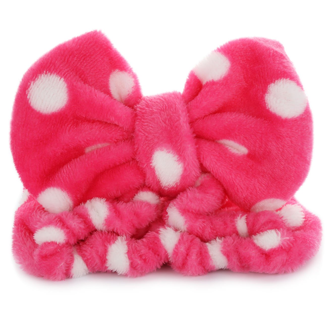 Hairizone Cosmetics Headbands for Washing Face Shower Spa Mask, Soft and Cute Big Bowknot Hair Bands for Women and Girls (Roseo/Pink)