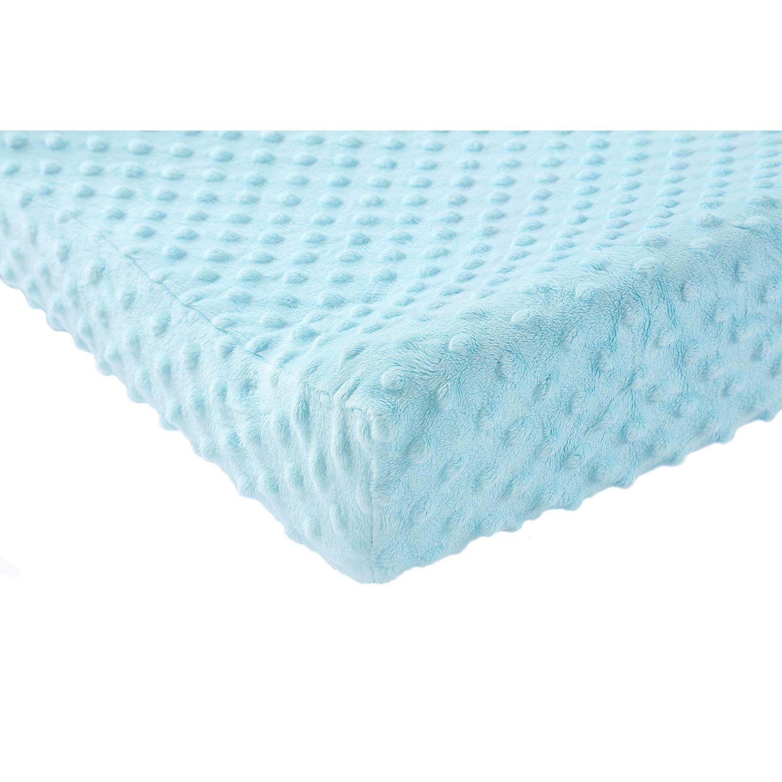 Baby Changing Pad Cover, Super Soft Plush Dot Diaper Changing Table Covers for Baby Girls and Boys, Ultra Comfortable, Safe for Babies, Fit 32/34'' x 16 Pad (SkyBlue)