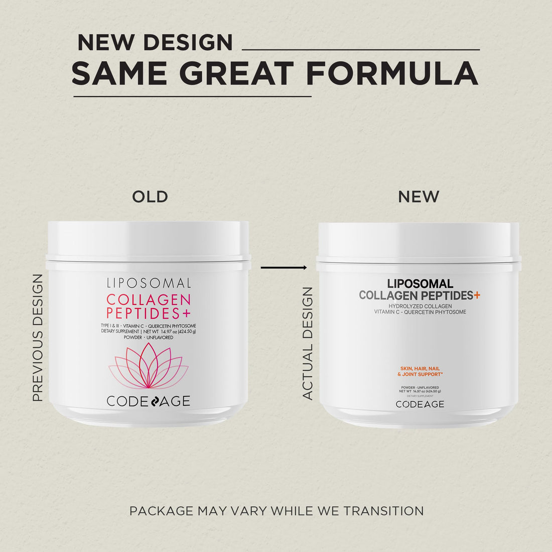 Codeage Liposomal Collagen Peptides Powder + Vitamin C & Quercetin Phytosome, Phospholipid Complex, Grass-Fed Pasture-Raised Hydrolyzed Collagen Type I & III Supplement All-in-One, Non-GMO, 14.97 oz