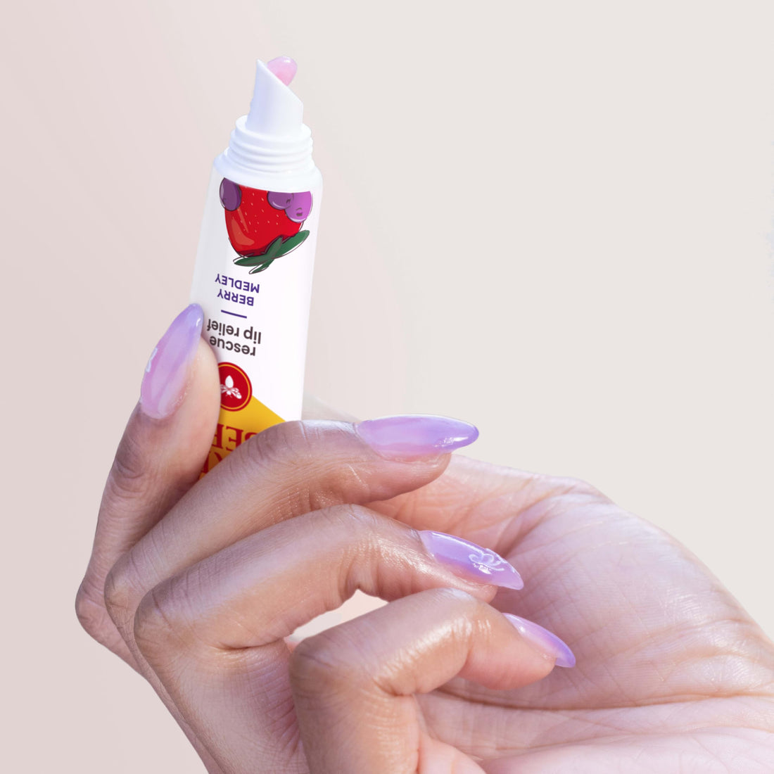 Burt's Bees Rescue Lip Relief, Berry Medley, Hydrating Lip Balm for Dry Cracked Lips, with Responsbily Sourced Beeswax and Shea Butter, 100% Natural Origin, 1 Squeezy Tube, 0.35oz