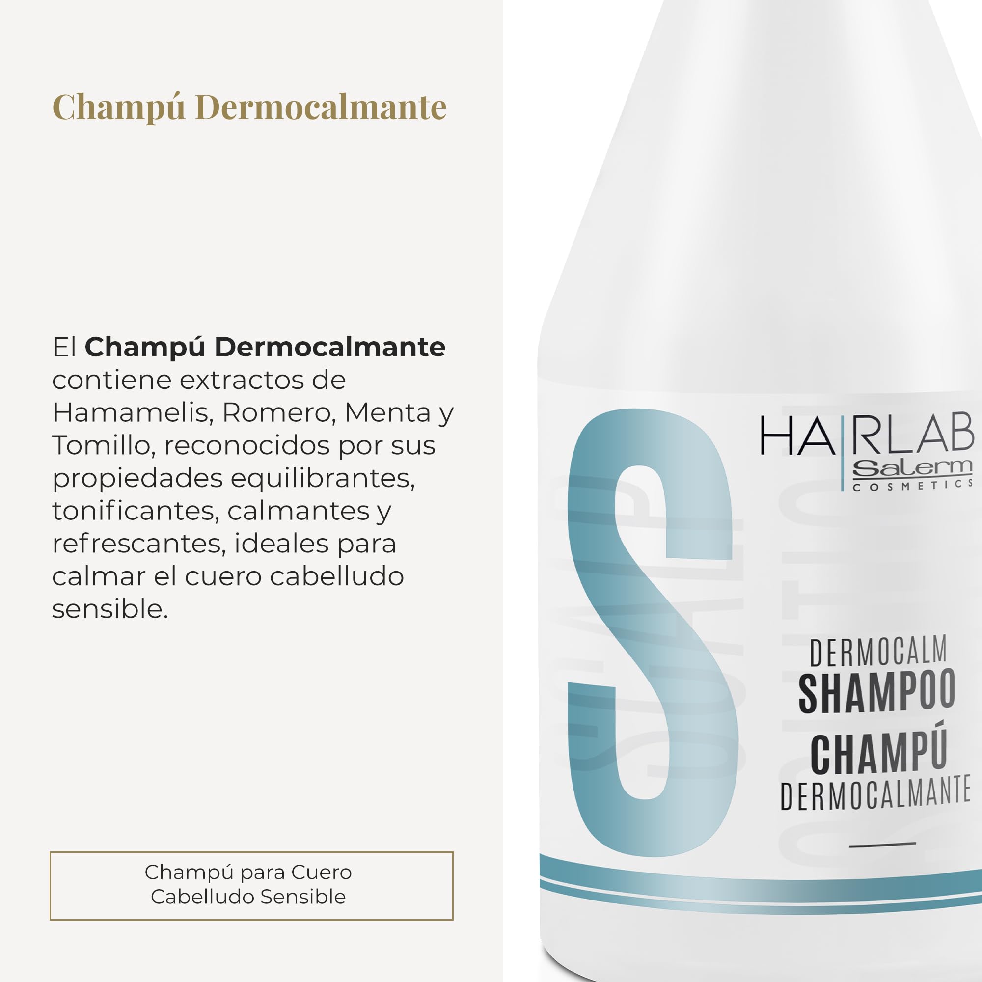 SALERM - Shampoo for Sensitive Scalp - Soothing Shampoo Hair Lab - 300 ml - with Witch Hazel, Rosemary, Mint, and Thyme - Gentle and Delicate Cleansing - Paraben-Free
