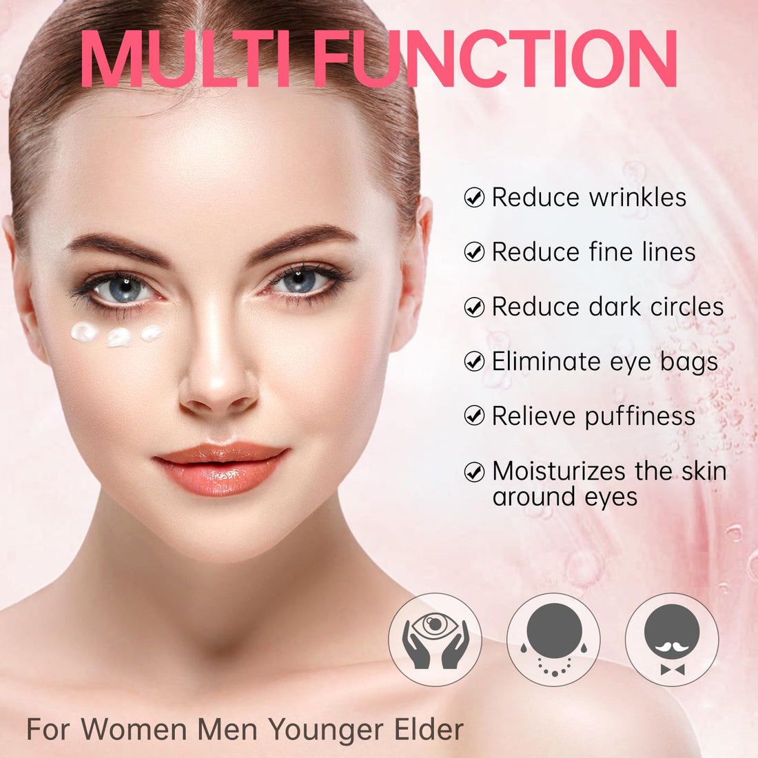 Instant Reduction of Eye Bags - Retinol Eye Cream Dark Circles,Bags Under Eyes,Eye Repair Cream Anti Aging Moisturizer,retinol,Under Eye Care Creams Suit Women Men Eye Firm Smooth firming eye-0.7 oz-H