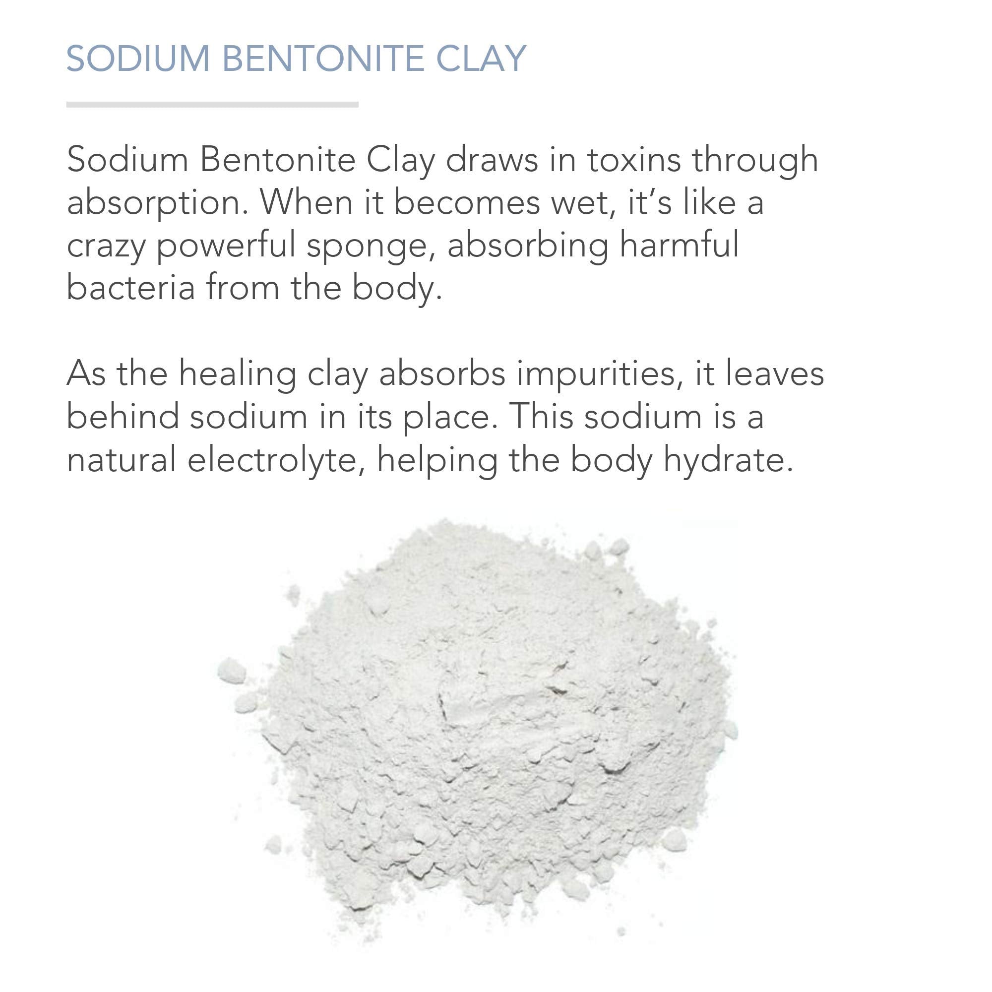 Pure Body Naturals Bentonite Clay Powder for DIY Detox Body & Face Mask, Pure Indian Healing Clay for Deep Pore Cleansing and Armpit Detox for Women, (8.0 oz)