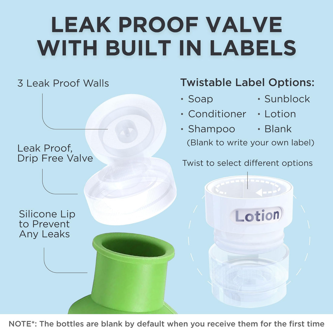 4 Leak Proof Travel Bottles - 3 oz Travel Containers for Travel Size Toiletries with TSA Quart Bag