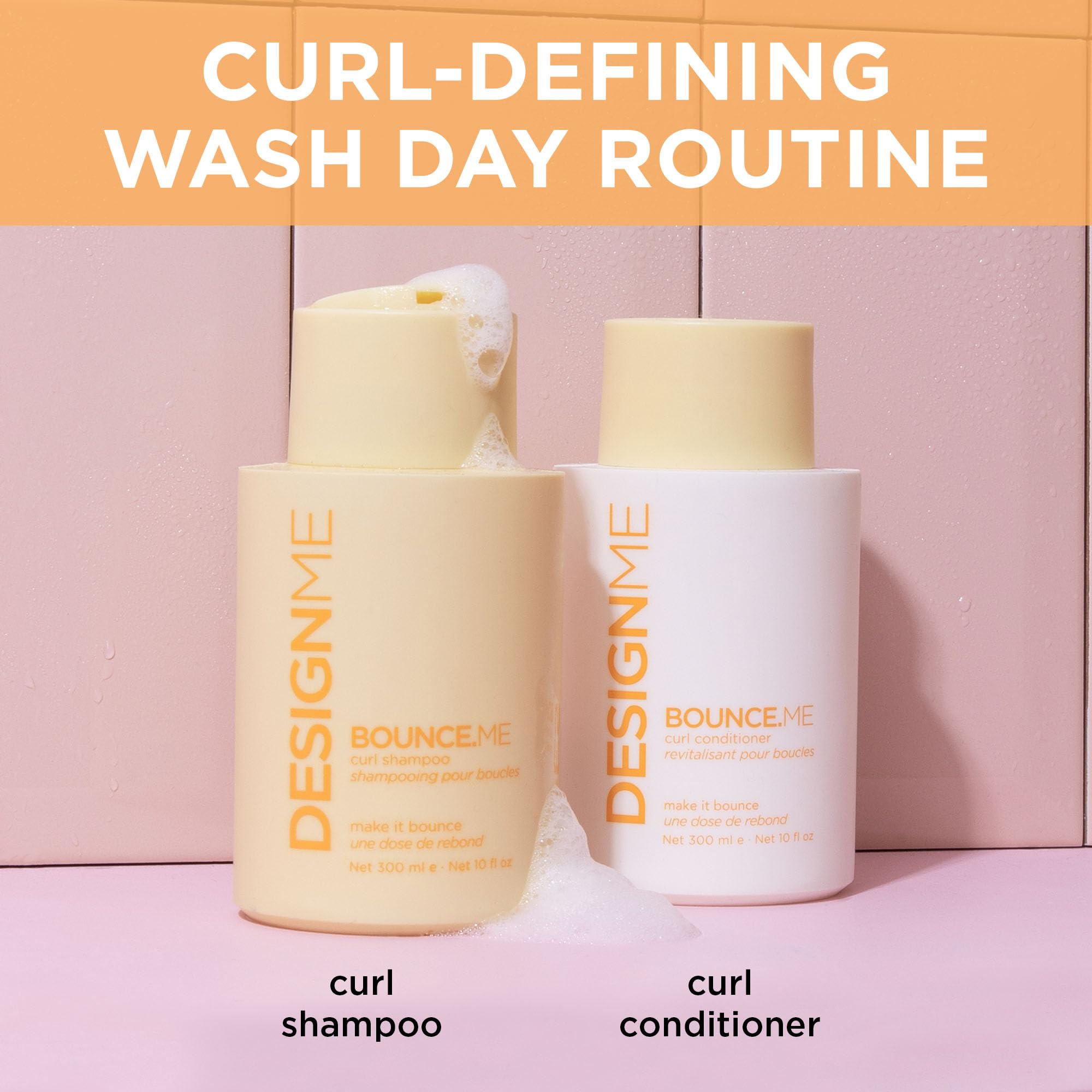 Design.Me BOUNCE.ME Shampoo | Curl-Defining, Anti-Frizz Formula for All Curl Types| Nourishing with Kukui Nut Seed and Buriti Oil | Boost Shine, Moisturizes Hair