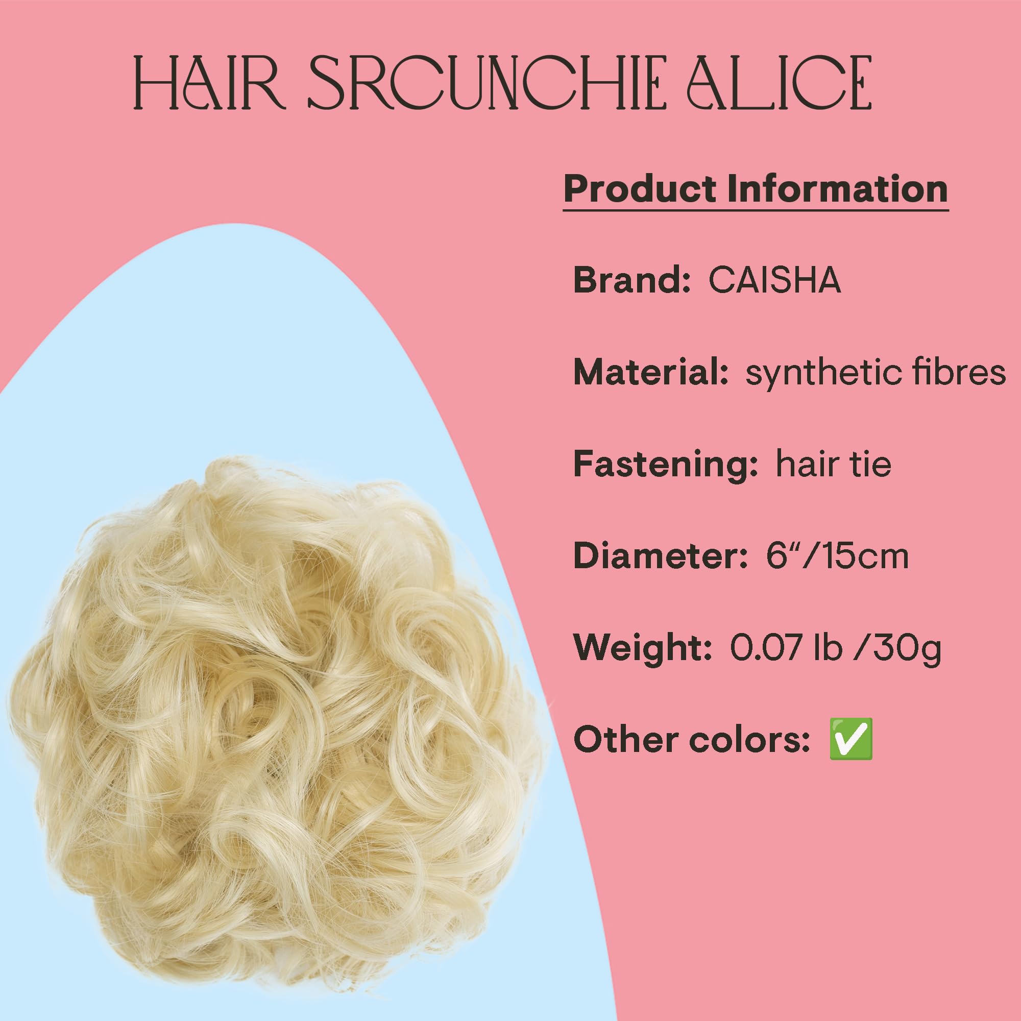bleach blonde 88 : PRETTYSHOP Scrunchie Scrunchy Bun Up Do Hair piece Hair Ribbon Ponytail Extensions Wavy Curly or Messy bleach blonde 88