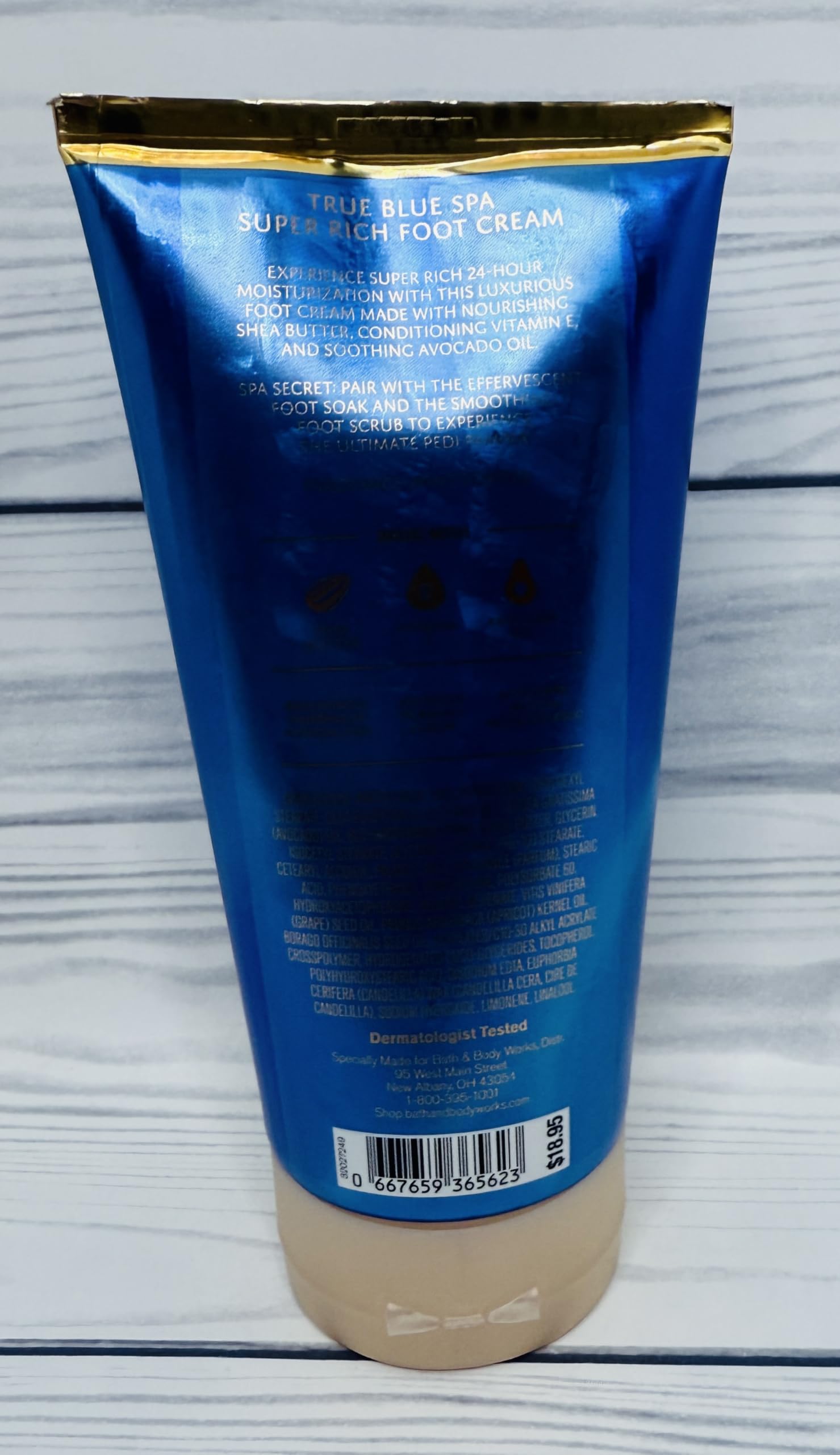 Bath & Body Works Body True Blue Spa Smoothing Super Rich Foot Cream 8 Ounces