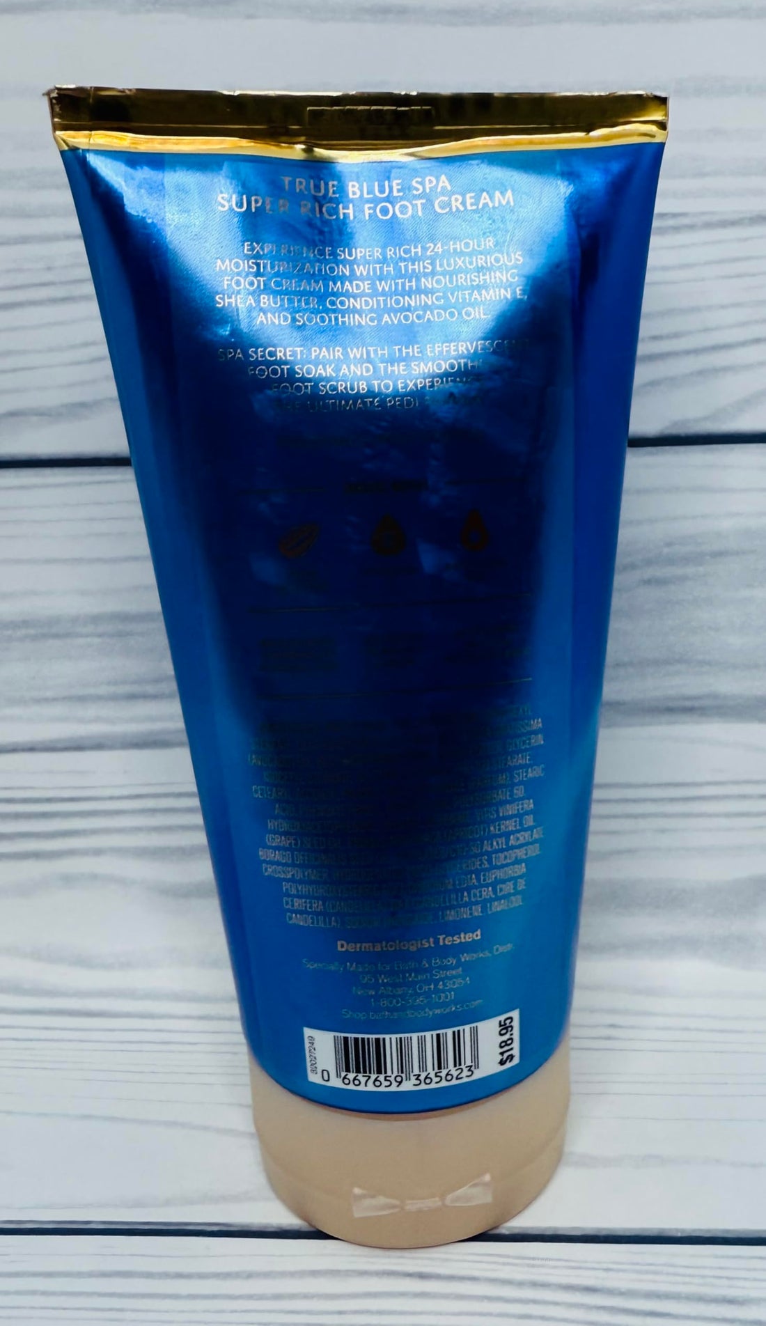 Bath & Body Works Body True Blue Spa Smoothing Super Rich Foot Cream 8 Ounces