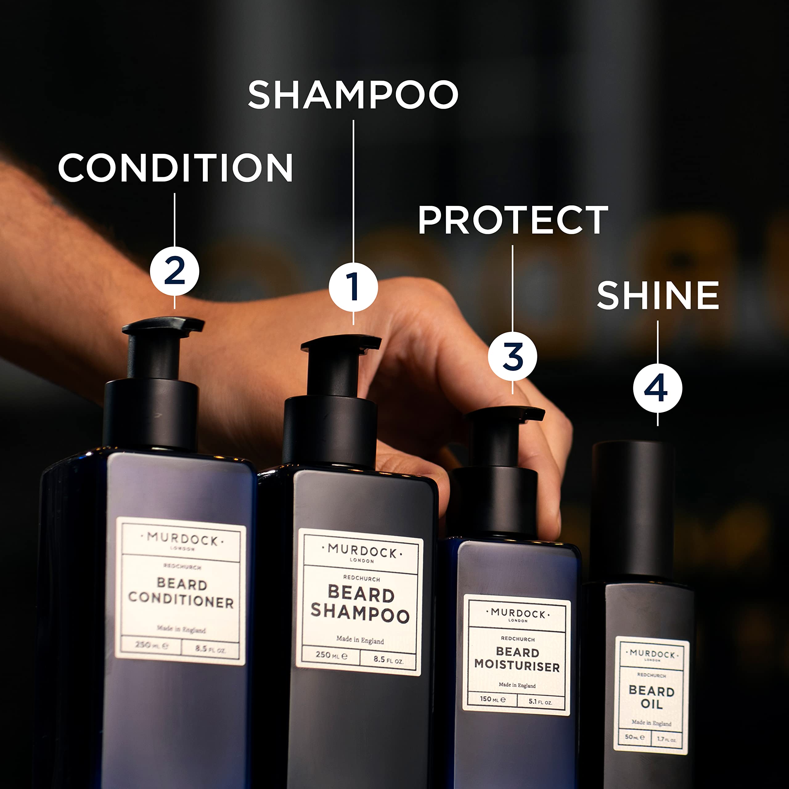 Murdock London Beard Conditioner | Wash-Out Formula for All Hair Types | Made in England | 8.5 oz