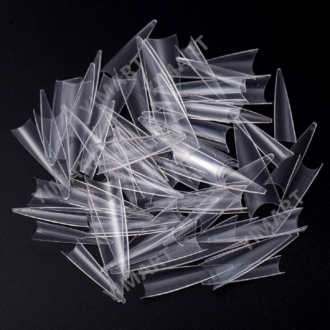 YIMART 600pcs Acrylic Medium Long Stiletto Nail Tips Easy Coffin Nails Sharp False Nail Art Tips For Nails Salon (Clear)