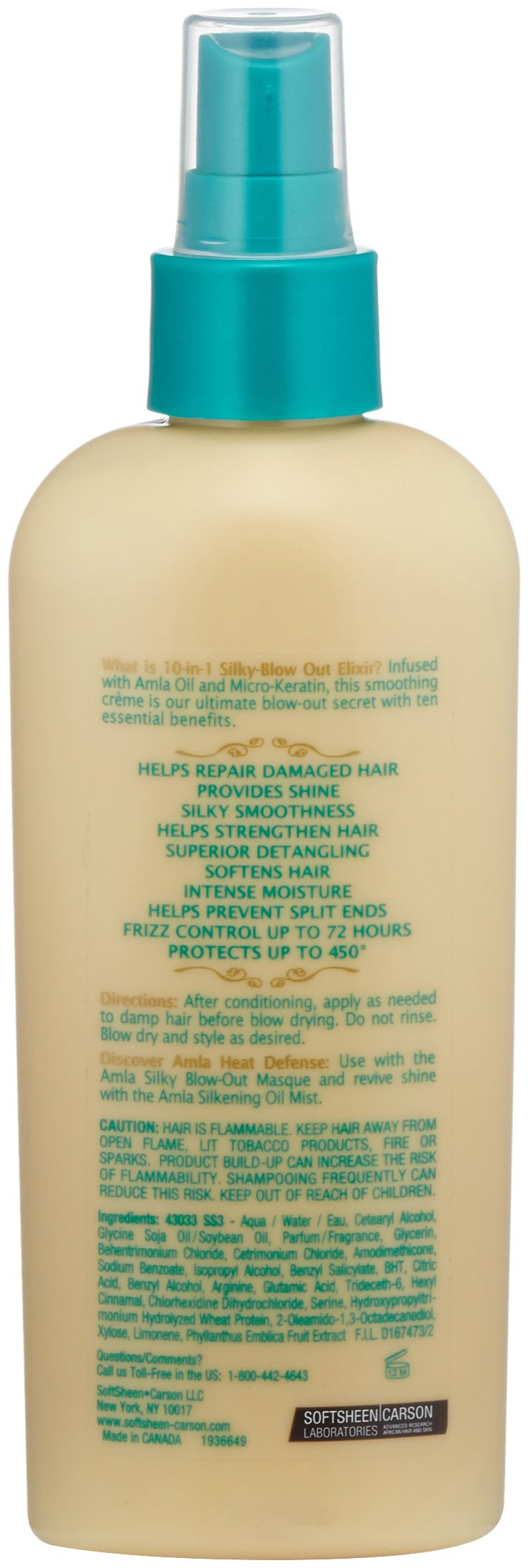 SoftSheen-Carson Optimum Salon Haircare Amla Legend 10-in-1 Silky Blow-Out Elixir, 6 oz