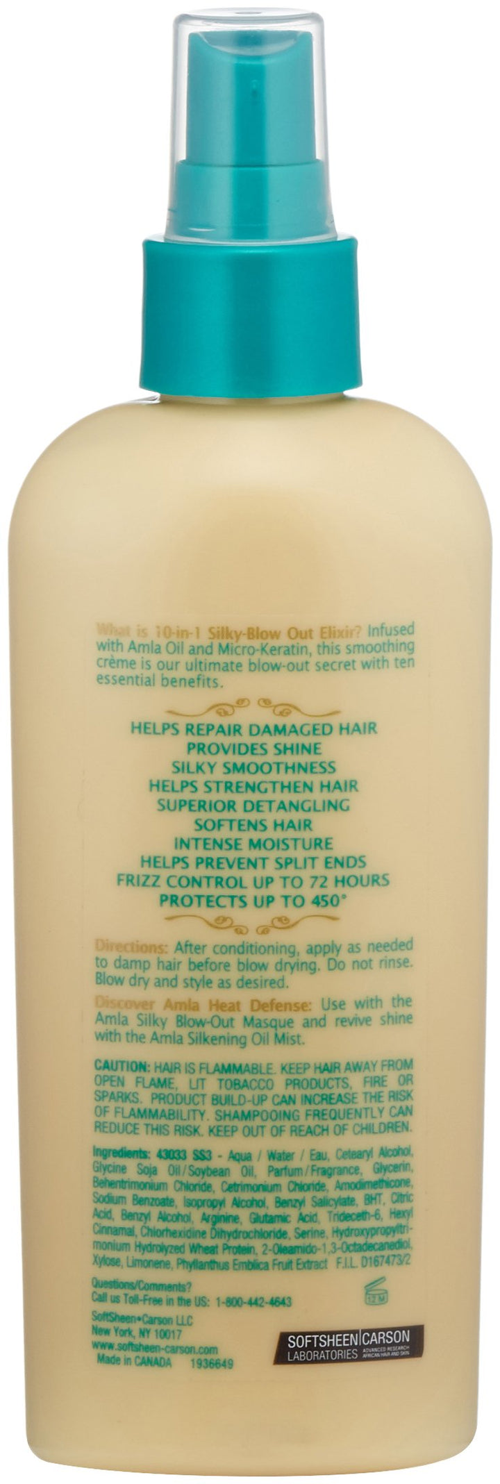 SoftSheen-Carson Optimum Salon Haircare Amla Legend 10-in-1 Silky Blow-Out Elixir, 6 oz