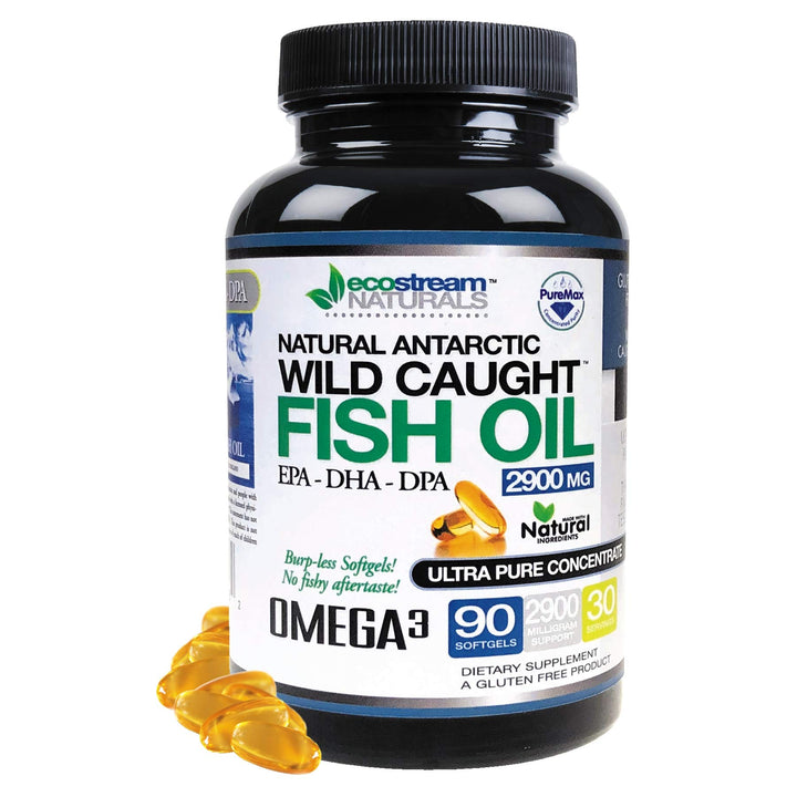 ecostream Naturals Wild Caught Omega 3 Fish Oil DPA-EPA-DHA Supplement 2,900 Milligrams