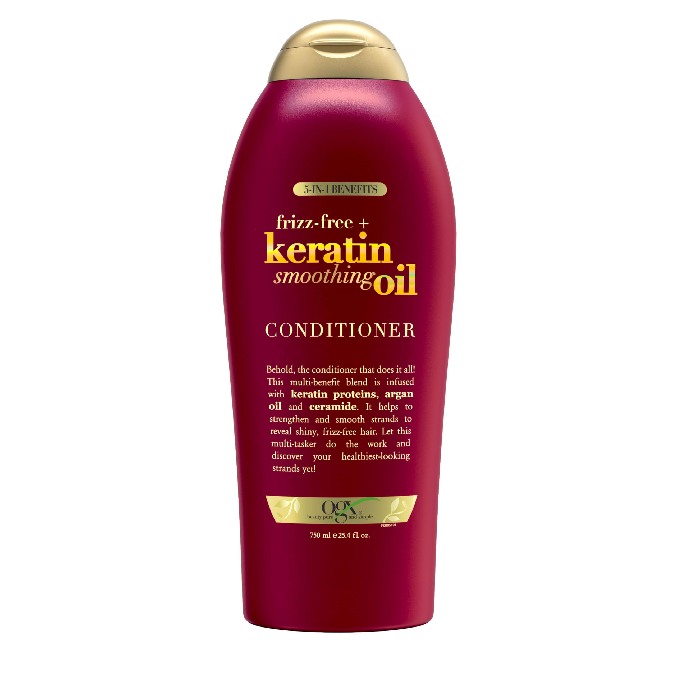 OGX Frizz-Free + Keratin Smoothing Oil Conditioner, 25.4 fl oz
