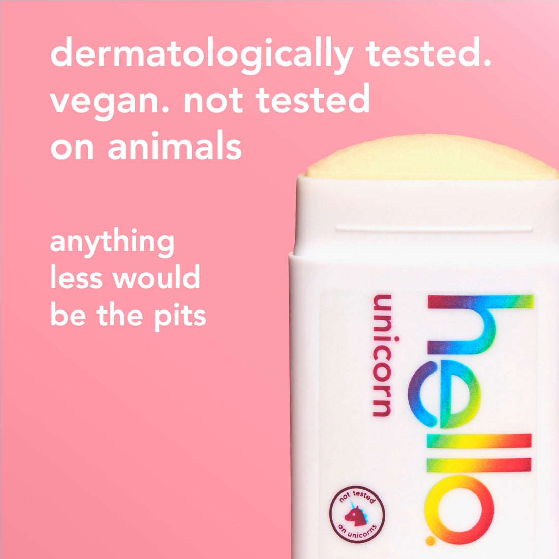 hello Unicorn Aluminum Free Deodorant for Women and Men with Shea Butter, 24-Hour Freshness, Baking Soda Free Deodorant, Dermatologically Tested, 2.6 oz Stick