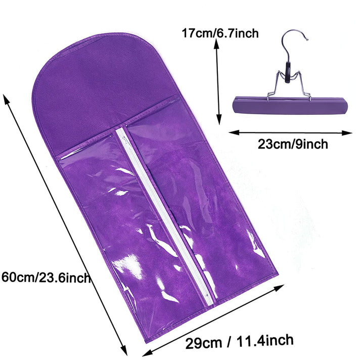 1 Pack Hair Extension Holder Hair Extensions Storage Bag with Hanger,Portable Wig Bags Storage,Hair Extension Hanger for Hairpiece Human Hair (Bluish Purple)
