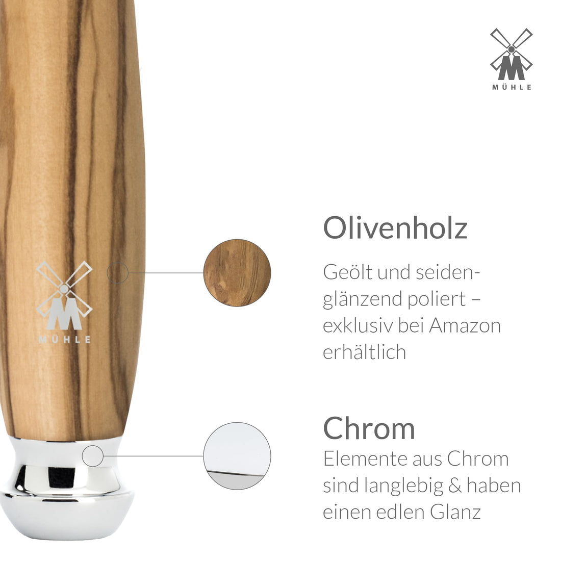 MÜHLE VIVO Closed Comb Safety Razor - Clean Shaving, Modern Design with Plumwood Handle