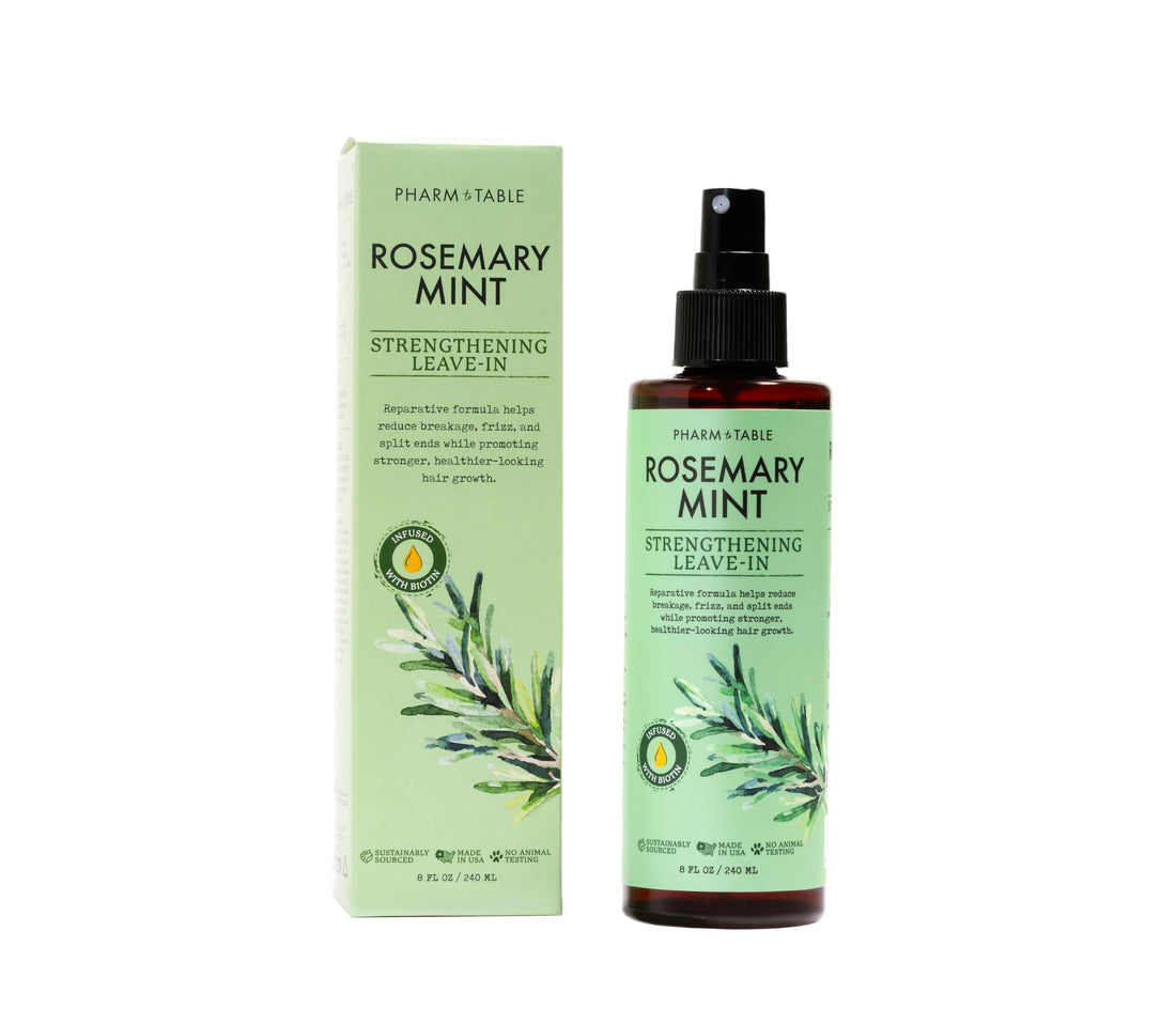 PHARM TO TABLE Rosemary & Mint Leave-In Conditioner - Nourishes, Detangles and Purifies the Scalp, Made With Frizz-Fighting Formula, 8oz
