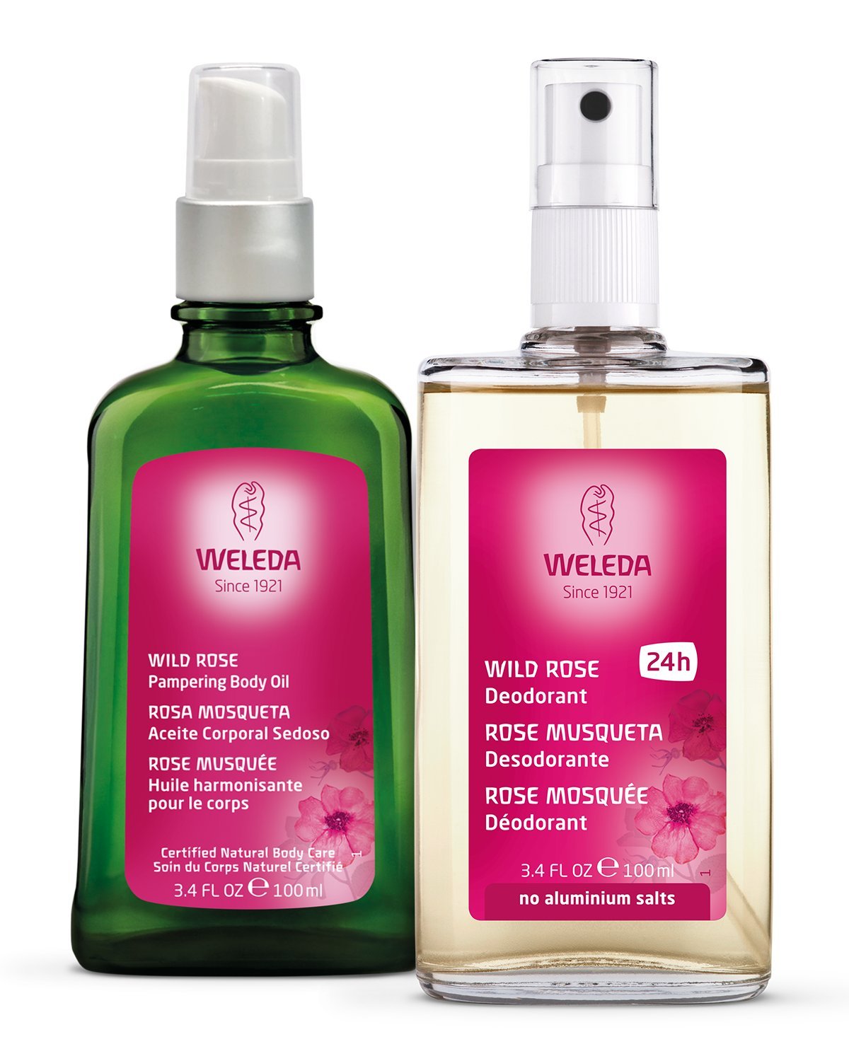 Weleda Skin Pampering 2-Piece Set: Wild Rose Deodorant and Body Oil