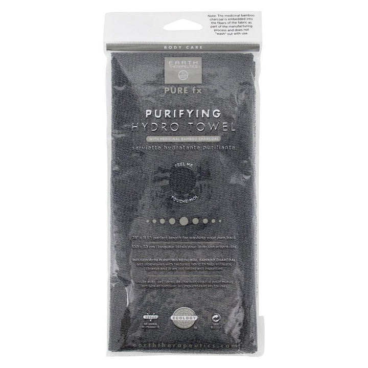 Earth Therapeutics Purifying Exfoliating Hydro Towel - Black with Charcoal by Earth Therapeutics