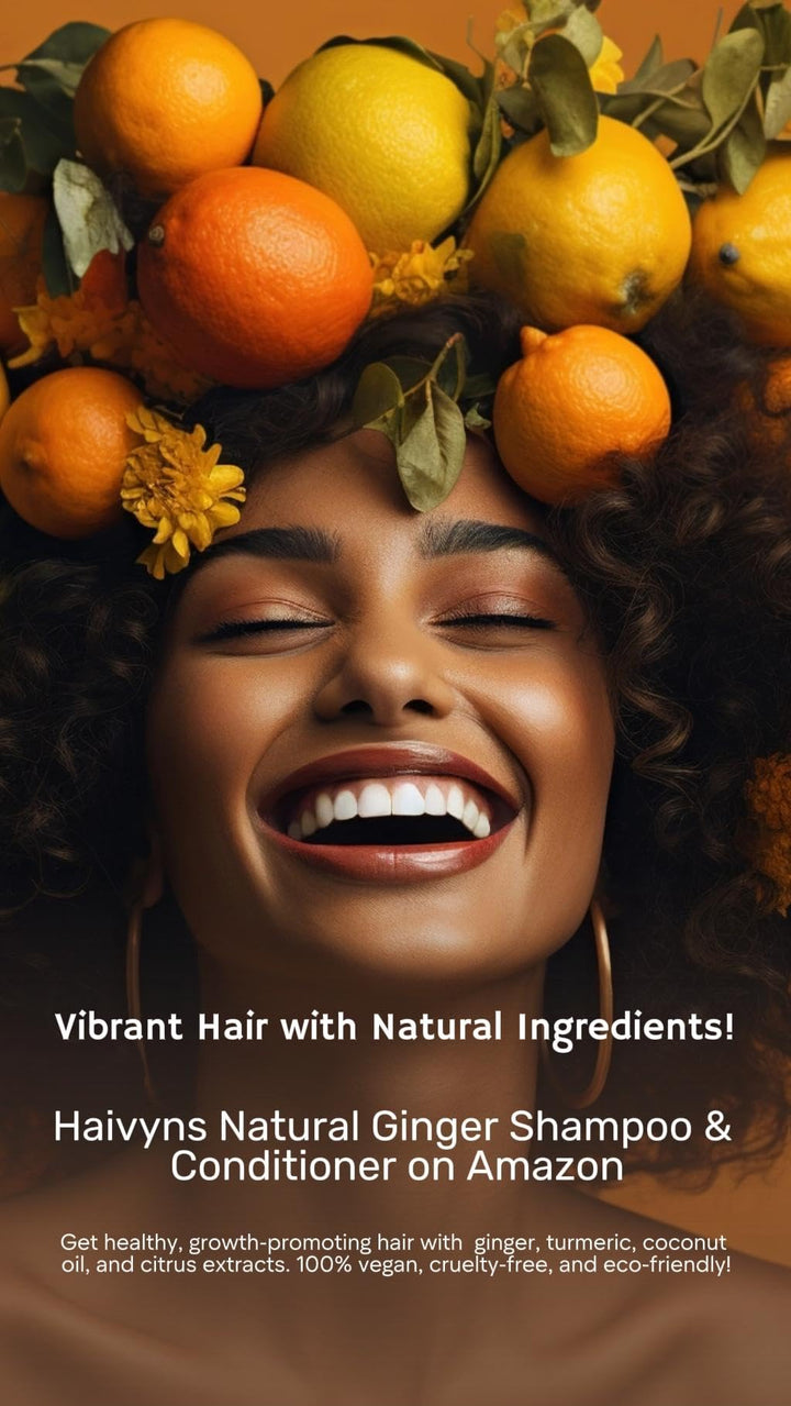 HAIVYN NATURAL GINGER SHAMPOO - REVITALIZING SCALP NOURISHMENT WITH TURMERIC, COCONUT OIL, AND CITRUS EXTRACTS, 300ML / 10 OZ