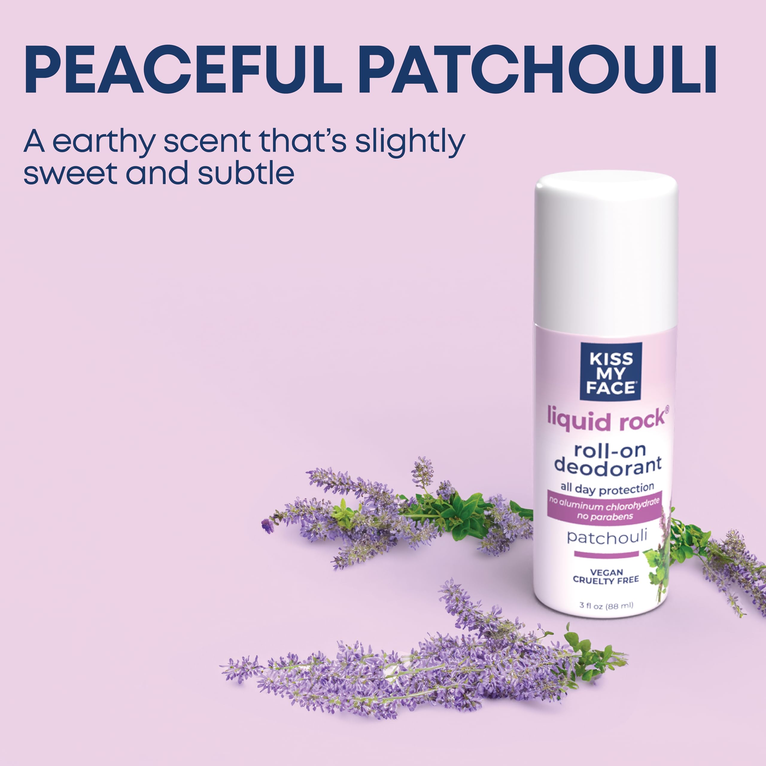 Kiss My Face Liquid Rock Deodorant 3 fl oz (88 ml) Peaceful Patchouli AD