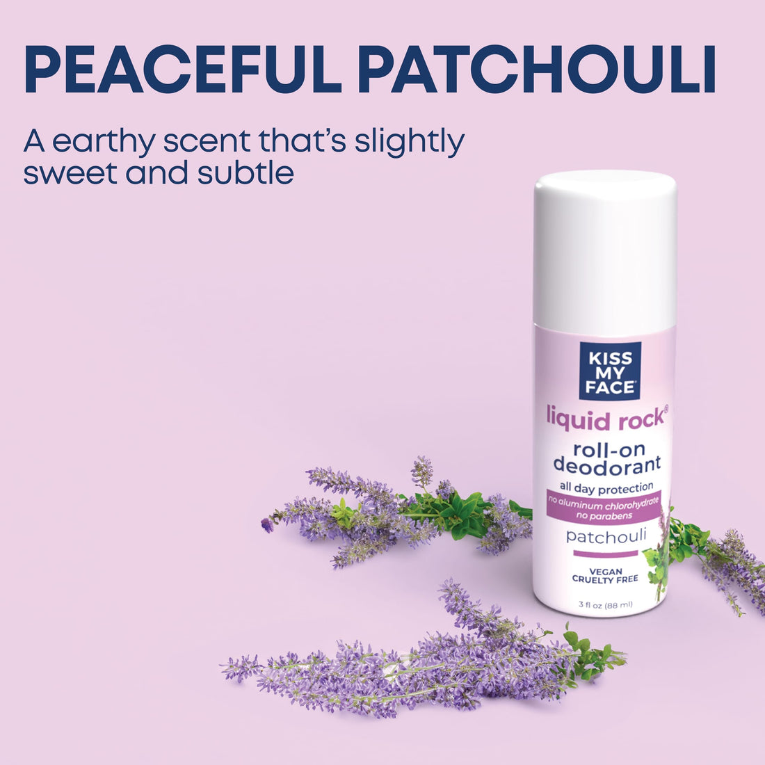 Kiss My Face Liquid Rock Deodorant 3 fl oz (88 ml) Peaceful Patchouli AD