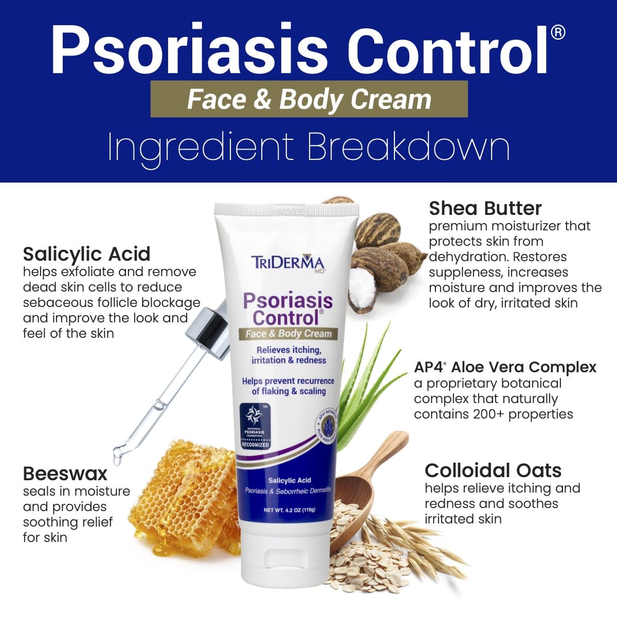 TriDerma Psoriasis Control Face and Body Cream, 4.2 Ounces