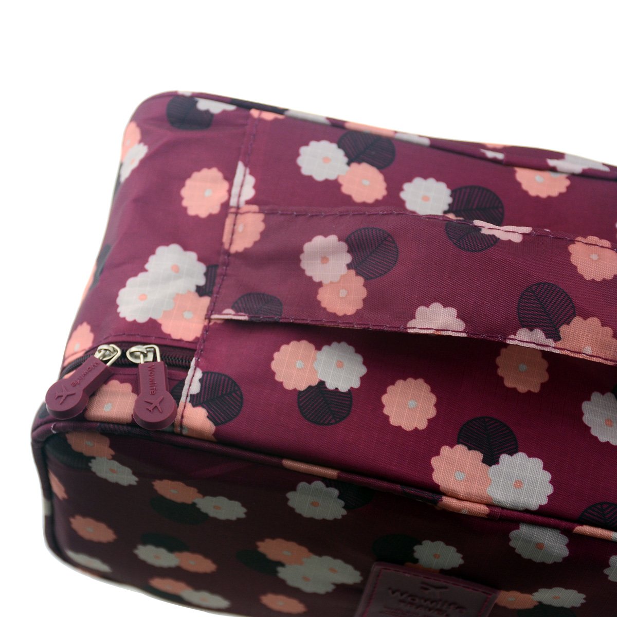 Flower-Red: Wowlife Fashion Portable Multi-Functional Travel Organizer Cosmetic Make-Up Bag Luggage Storage Case Bra Underwear Pouch (Flower-Red)