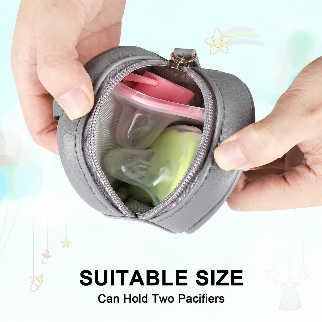 Accmor Baby Pacifier Case with Clip, Baby Pacifier Holder Pouch Box for Travel Outdoor Activities