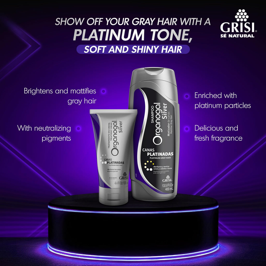 ORGANOGAL Grisi Tratamiento Silver Canas Platinador 2 Pack