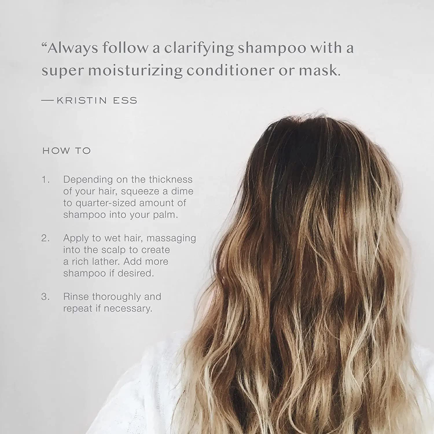Kristin Ess Hair Deep Clean Clarifying Shampoo & Weightless Shine Leave In Conditioner - Removes Build Up, Volumizes Oily Hair, Detangles, Adds Shine, Cruelty Free