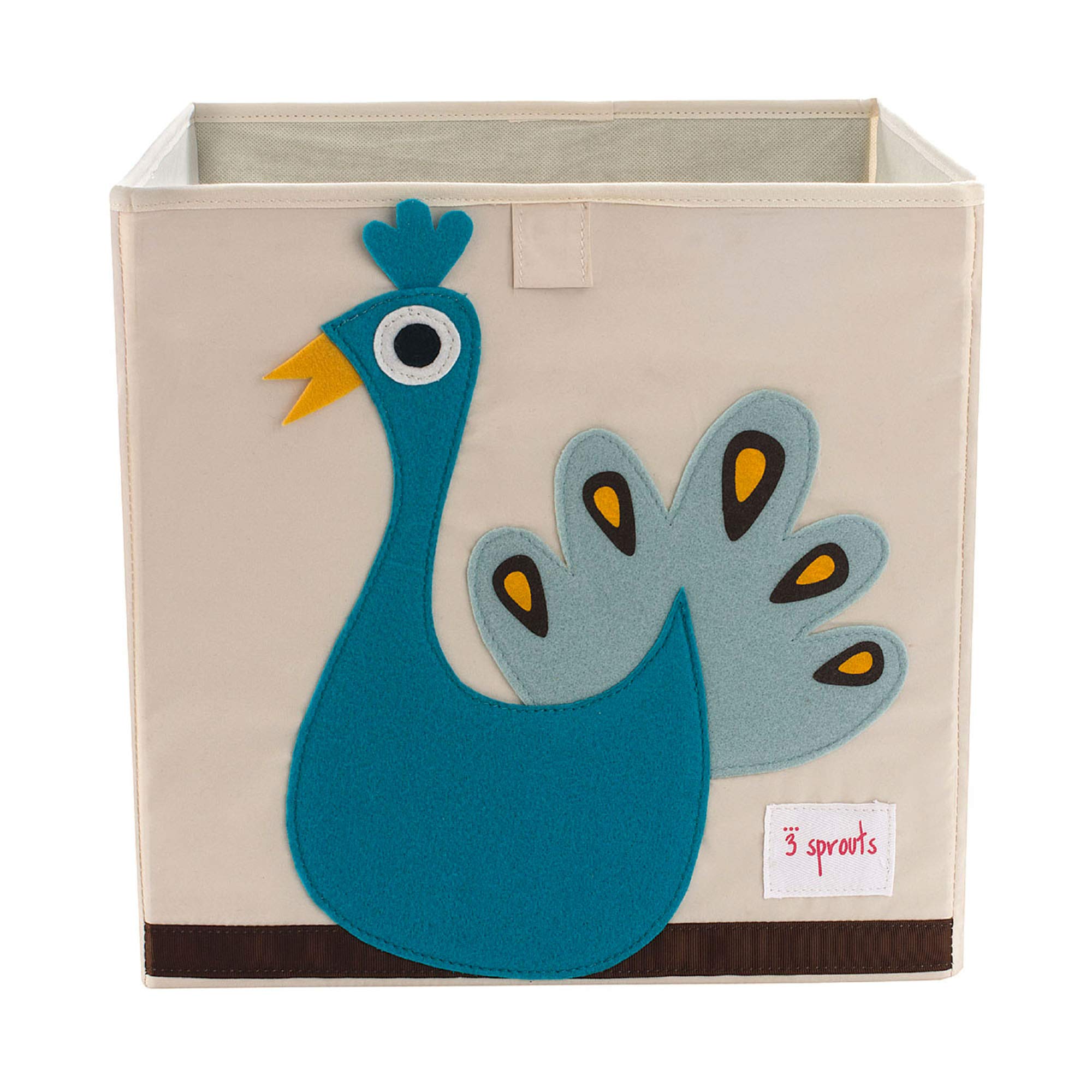 3 Sprouts Toy Storage Organizer: Toy Box Cube Organizer for Playroom, Nursery - Foldable Storage Bin - Peacock