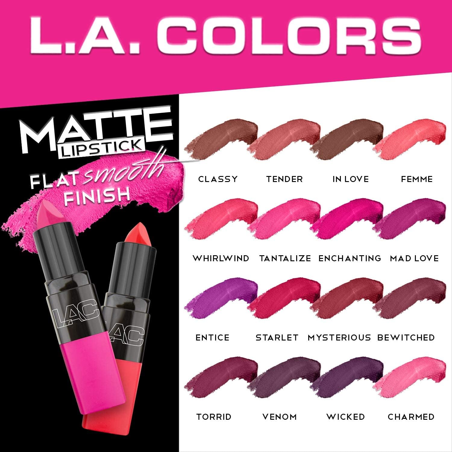 L.A. COLORS Matte Lipstick, Bewitched CML472
