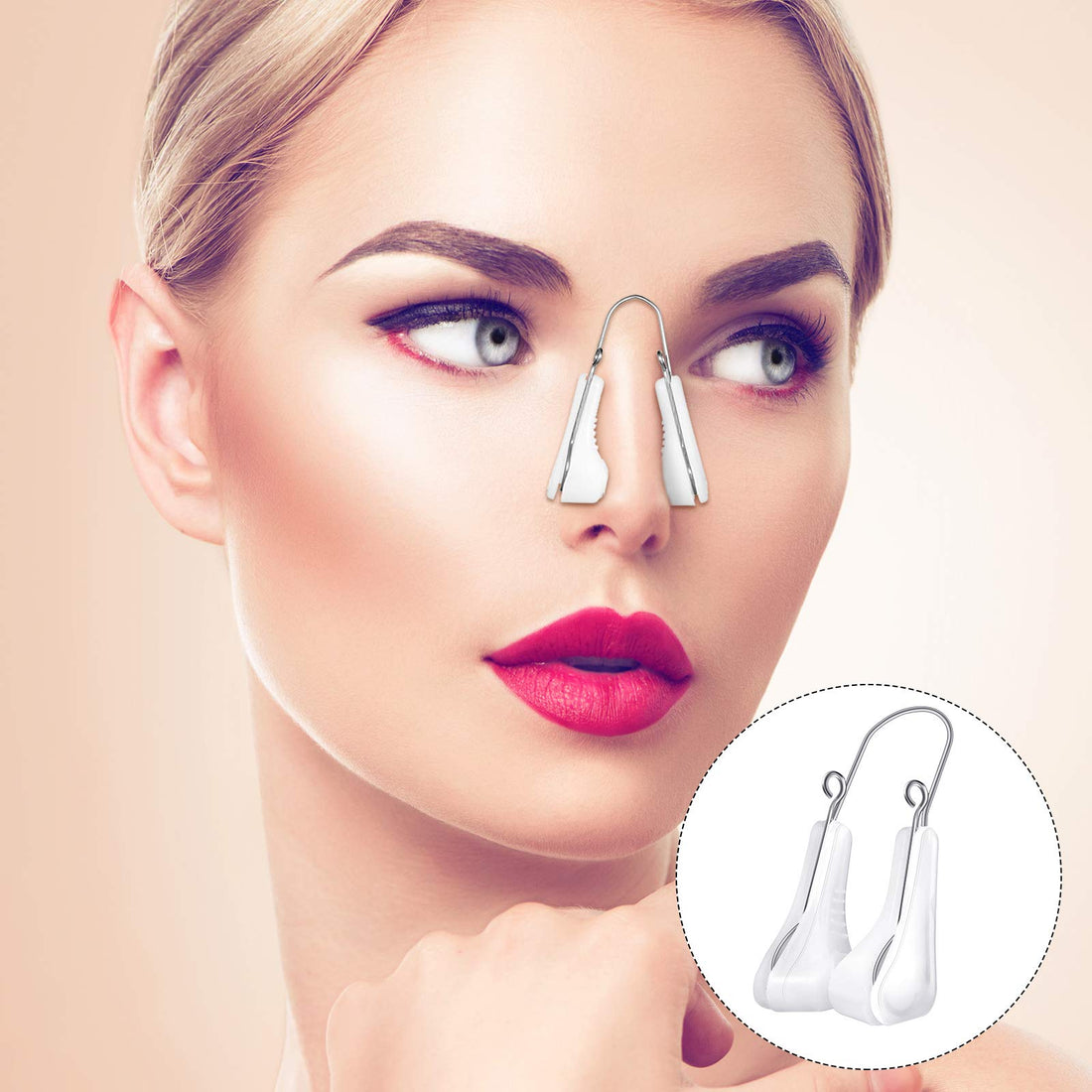 TrelaCo 9 Pieces Nose Shaper Clip Nose Lifting Shaping Clip Nose up Lifting Clips Nose Lifter Silicone Nose Bridge for Wide Nose, Low Nose, Inverted Nose, Curved Nose, Big Nose