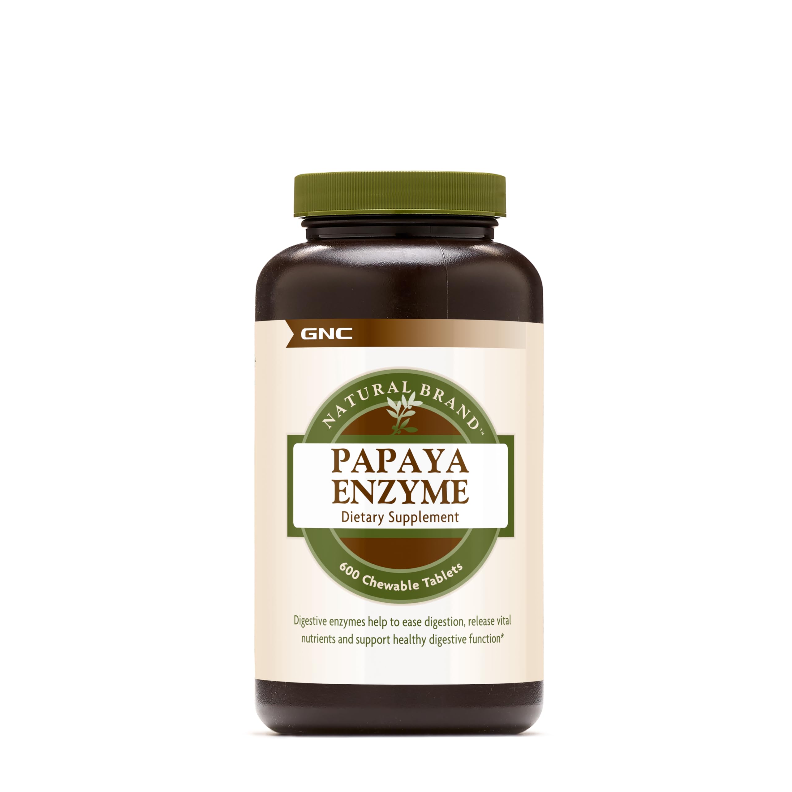 GNC Natural Brand Papaya Enzyme, 600 Tablets, Supports Healthy Digestive Function