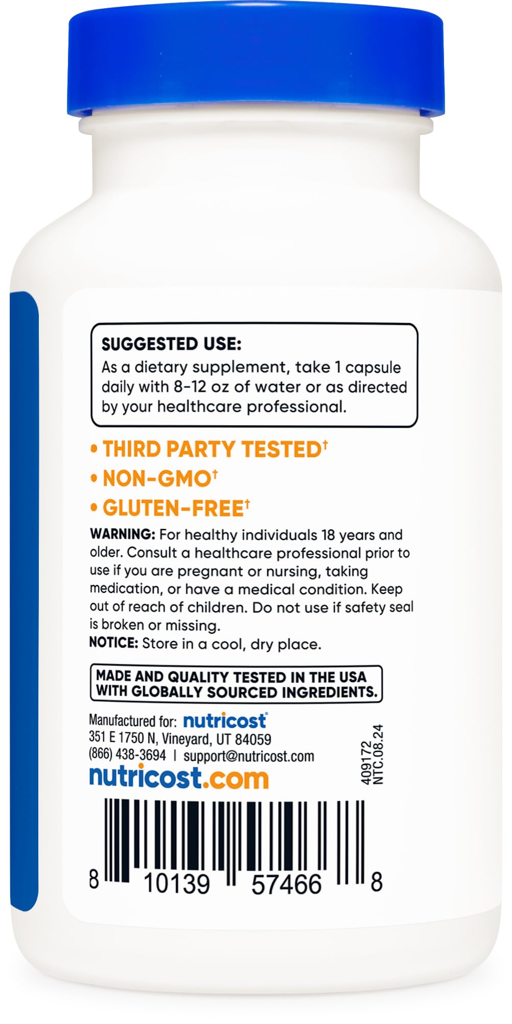 Nutricost Lactobacillus Acidophilus 2 Billion CFU Per Serving (120 Capsules)