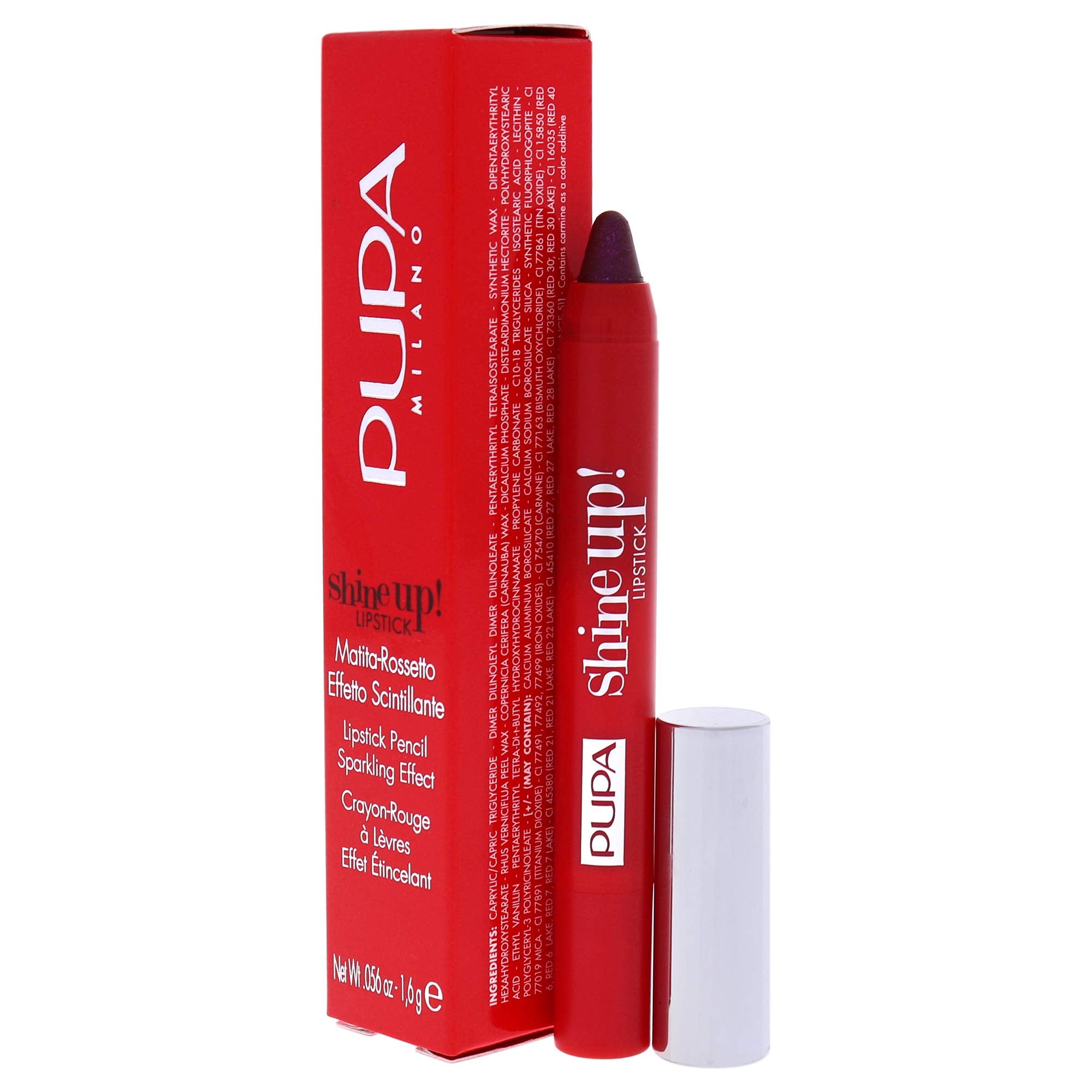 PUPA Milano Shine Up! Lipstick - Provides Definition And Fullness - Two In One Crayon - Achieve Full Metallic Finish - Provides Extreme Shimmer - Long Lasting - 012 Come Into The Dark Side - 0.056 OZ