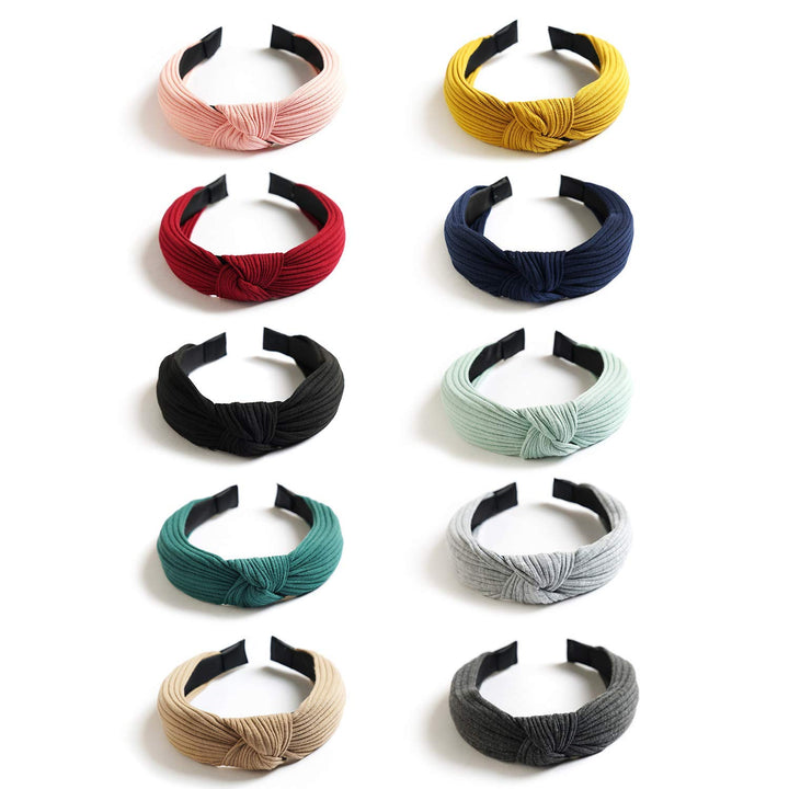 Kisslife Plain: Kisslife 10 Pack Wide Headbands Knot Turban Headband Hair Band Elastic Plain Fashion Hair Accessories For Women And Girls, Children 10 Colors